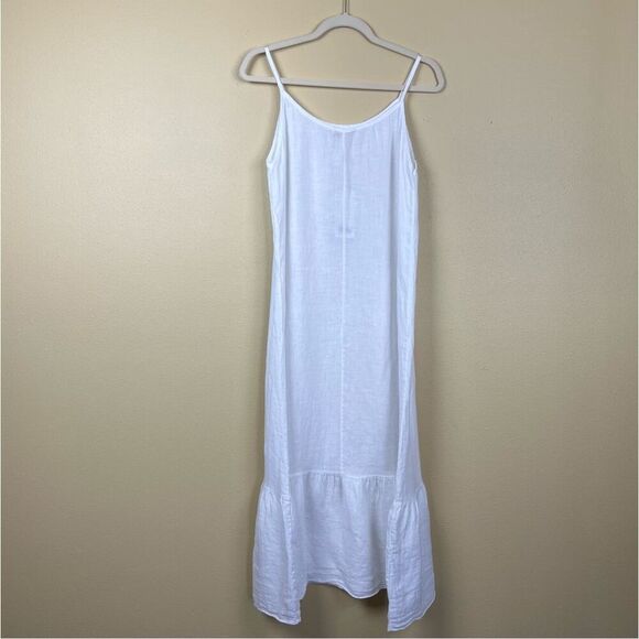 NWT Bellambia Dress Maxi Beach Coverups White 100% Linen Size S - Picture 2 of 4
